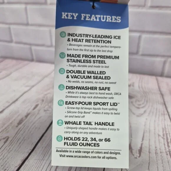 ORCA Hydra 22oz Haunted Library Water Bottle Whale Tail Carry Handle - Picture 6 of 10